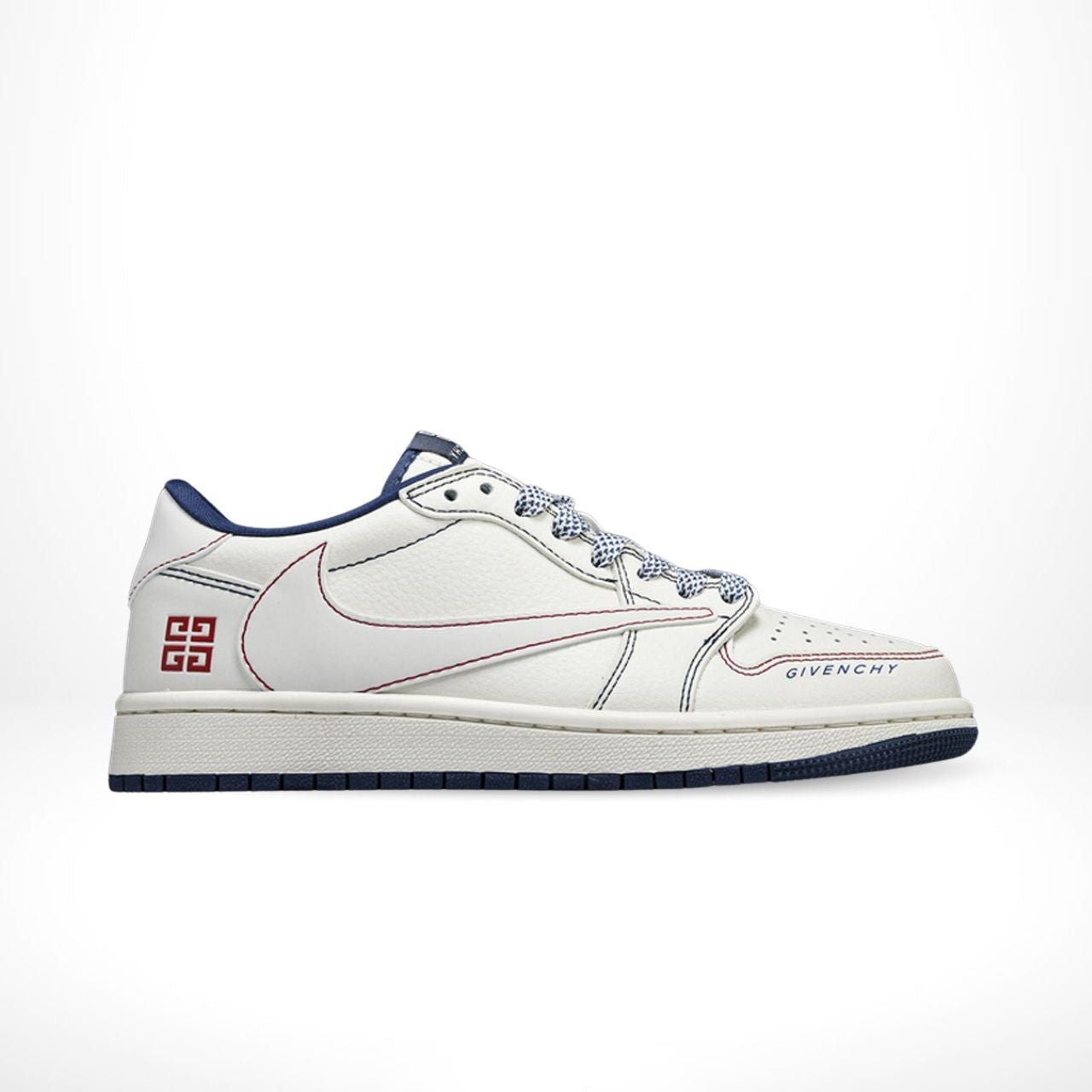 Air Jordan 1 Low x Travis Scott x Givenchy Beige Blue Red Custom