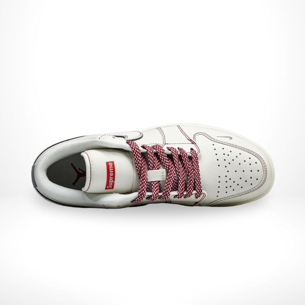 Air Jordan 1 Low x Supreme Sail White Red Custom
