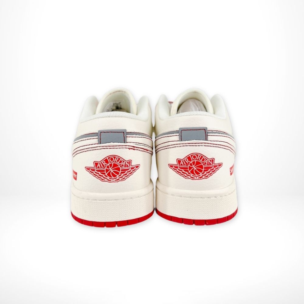 Air Jordan 1 Low x Supreme Sail White Red Custom