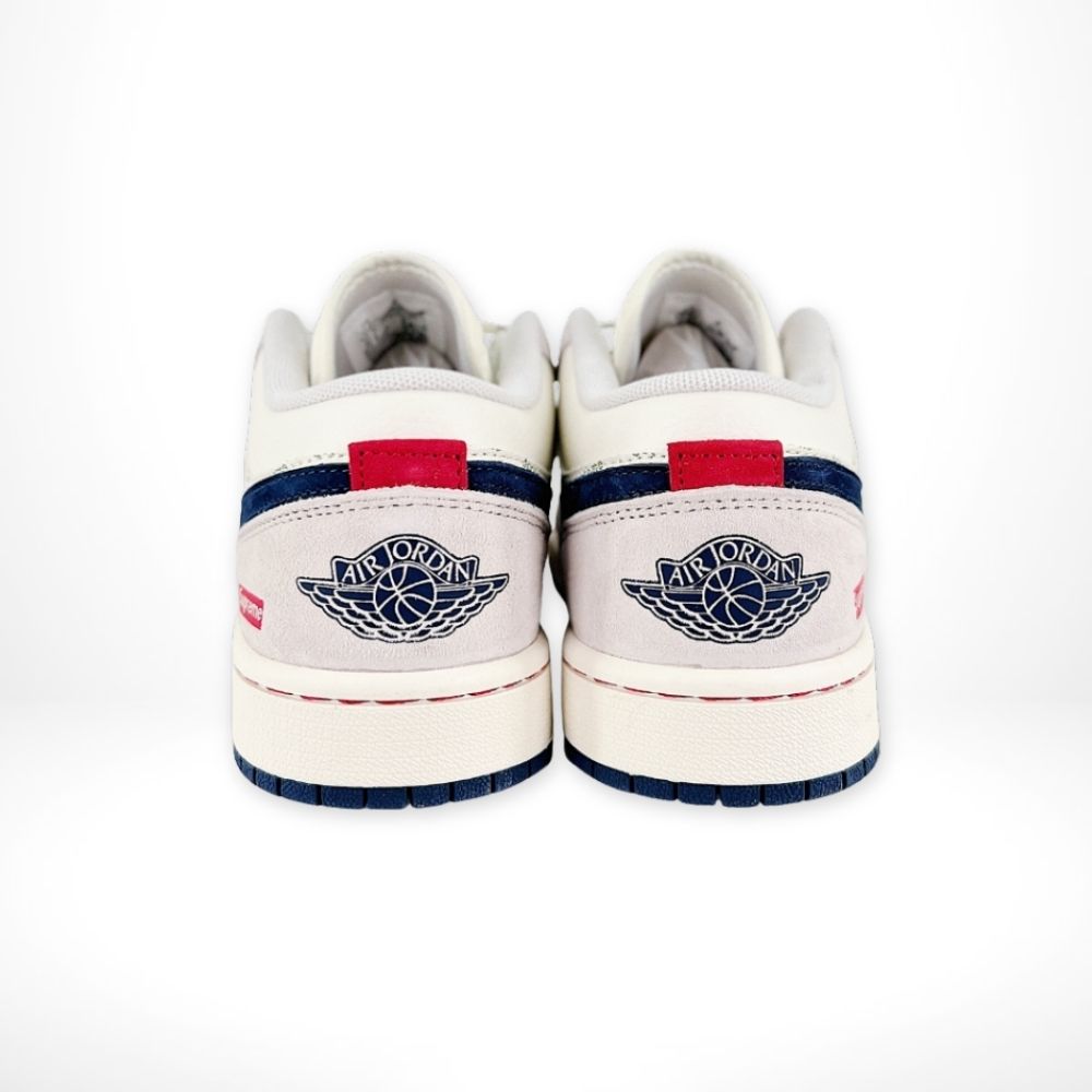 Air Jordan 1 Low x Supreme White Grey Custom