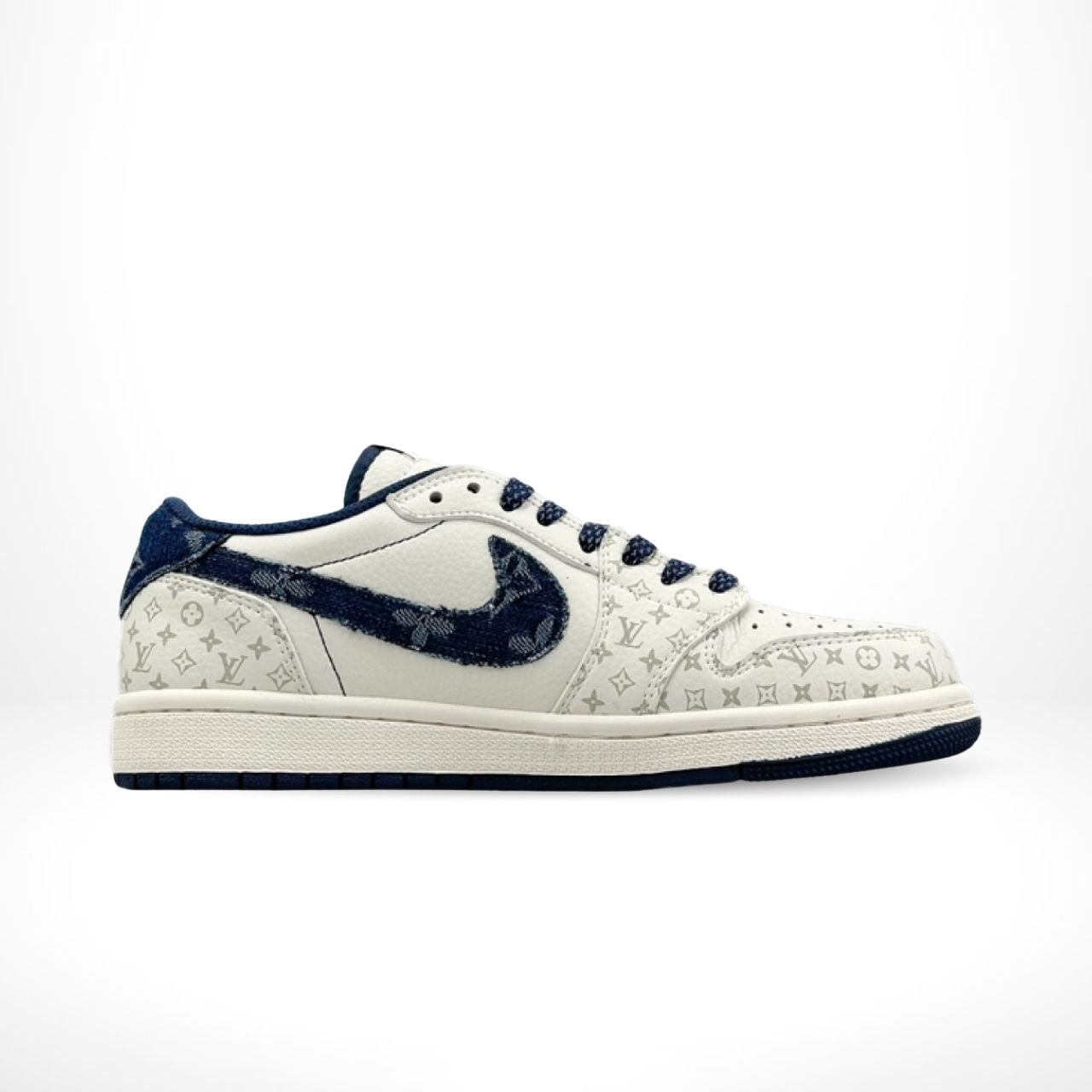 Air Jordan 1 Low x Travis Scott x Louis Vuitton White Navy Blue Custom